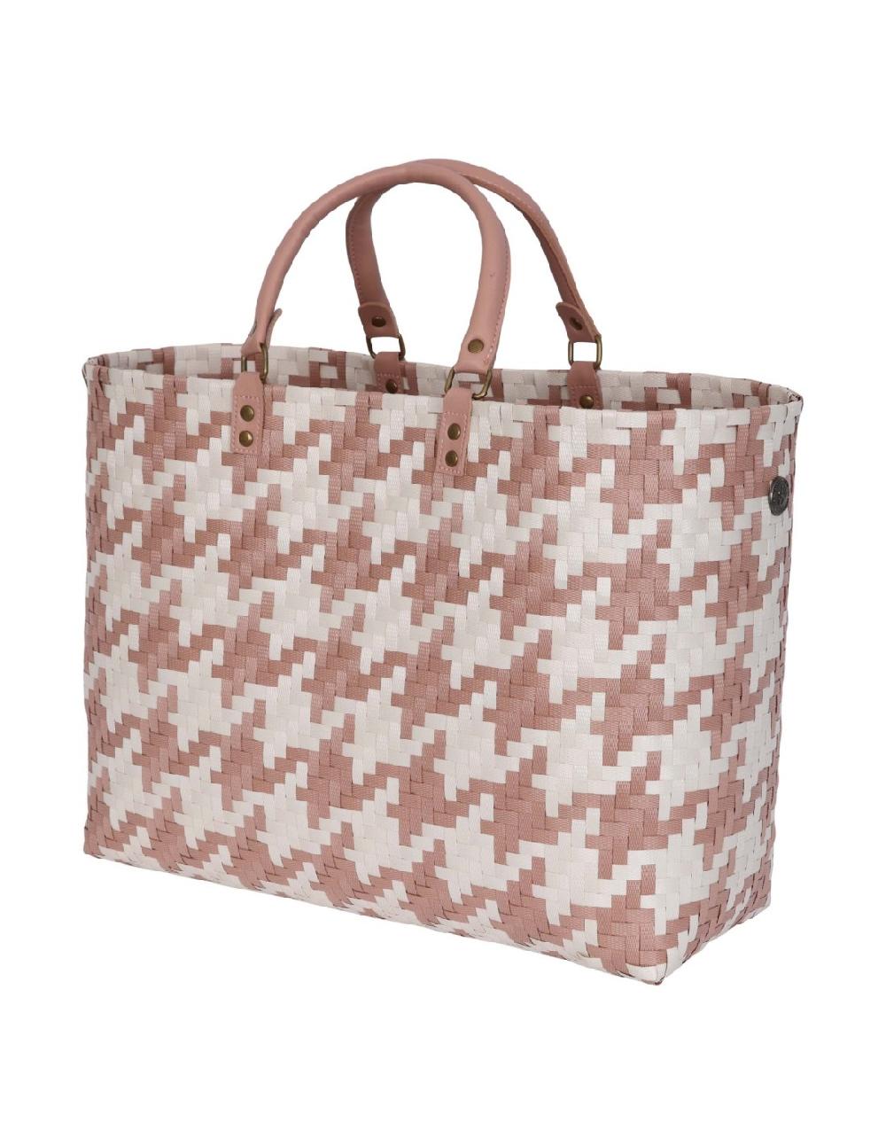 handed by Mayfair Grand- Shopper with champagne pattern size L with short PU Handles