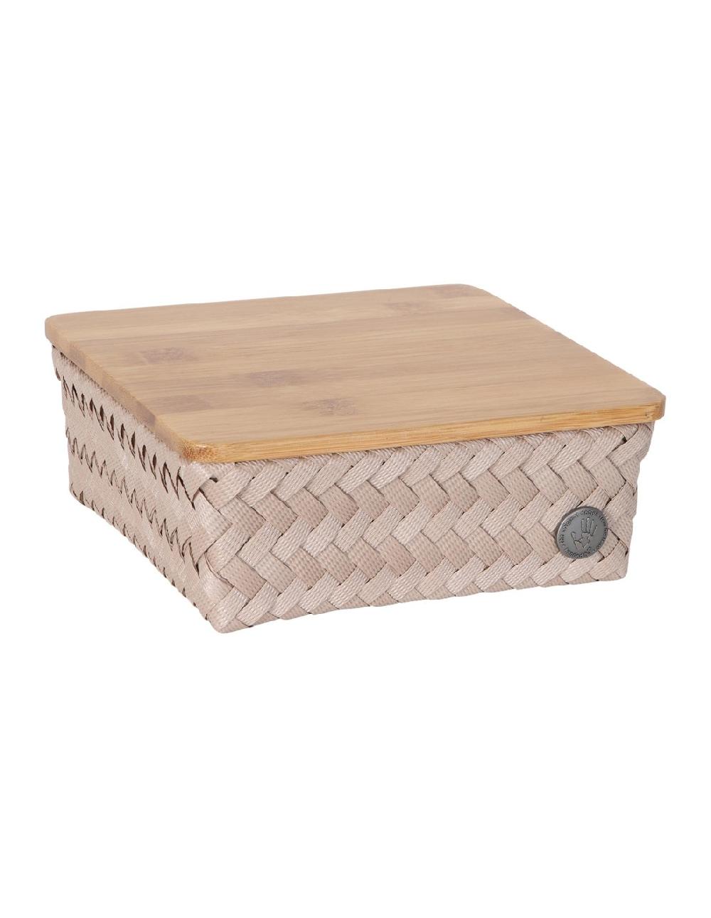 handed by Top Fit square 18 - Basket square 18 with bamboo cover handed by Top Fit square 18 - Basket square 18 with bamboo cover
