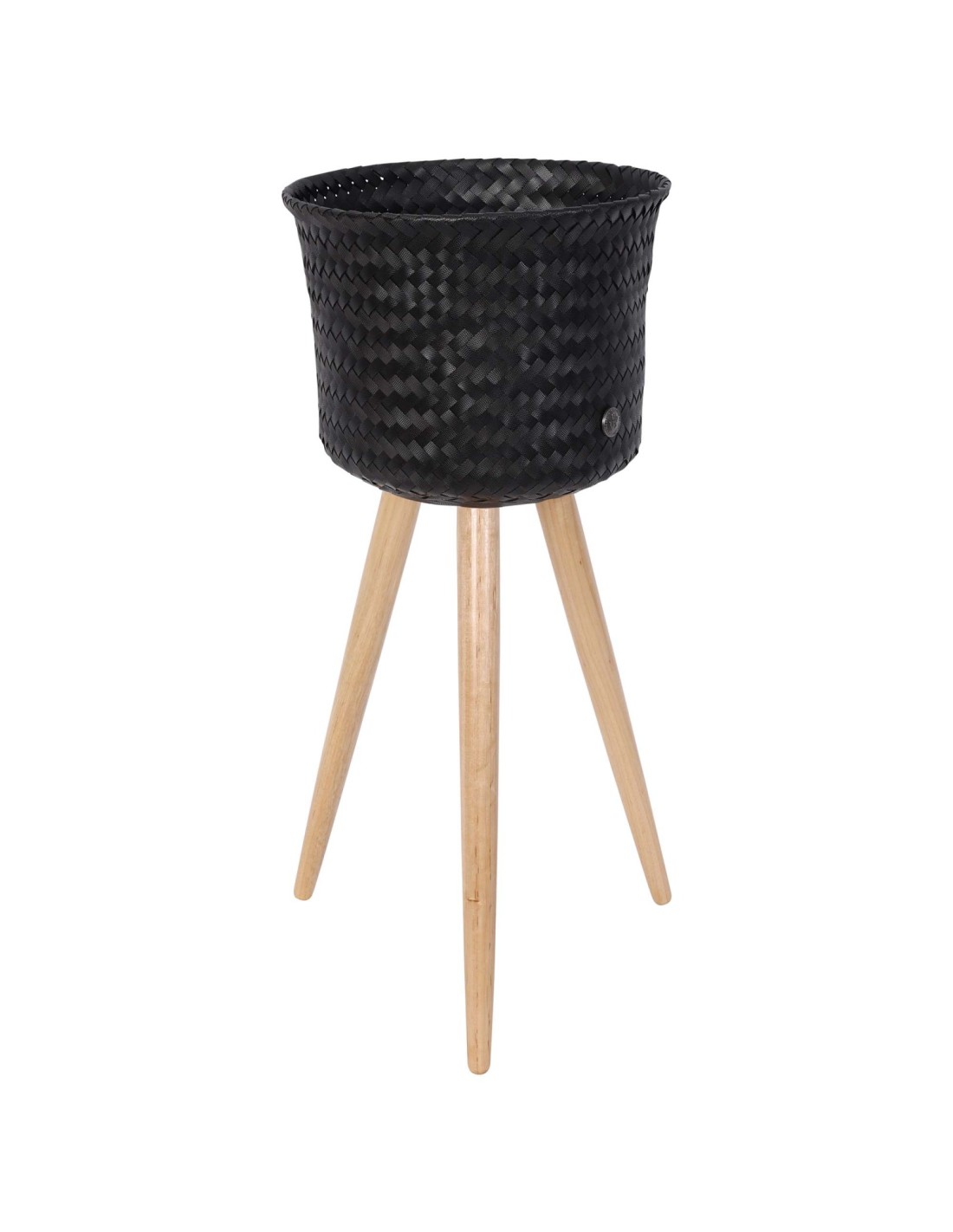 handed by Up High - Round basket with wooden feet size high