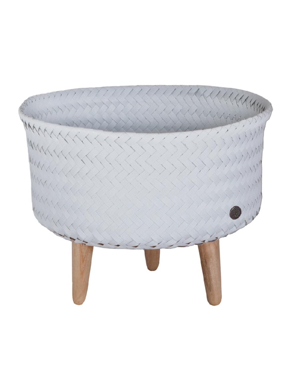 handed by Up Low - Round basket with wooden feet size low