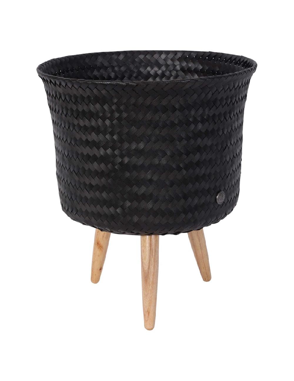 handed by Up Mid - Round basket with wooden feet size mid