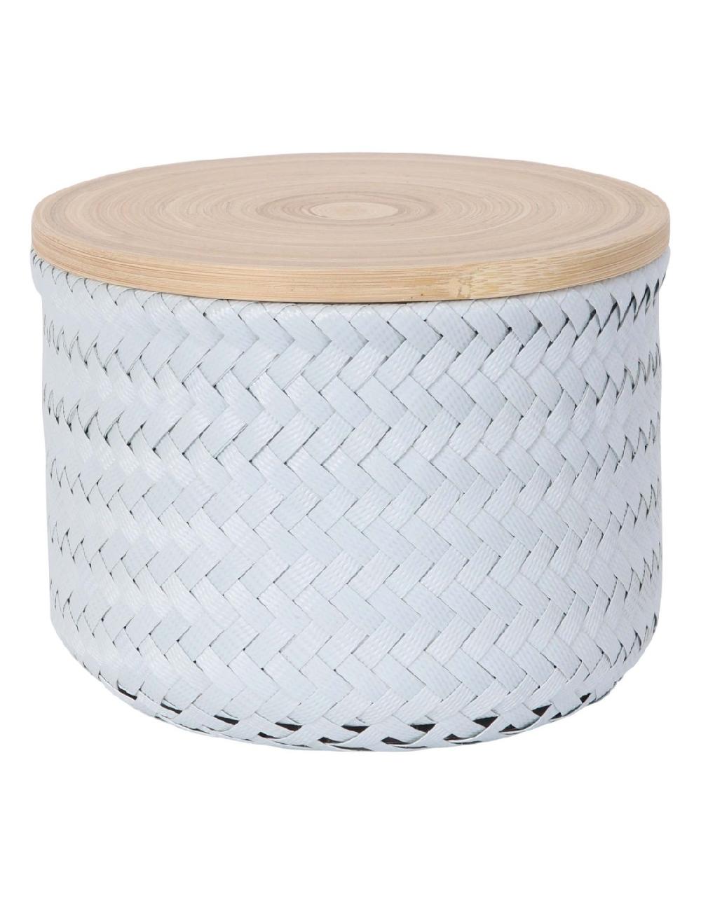 handed by Wonder - Round high basket with bamboo cover size XS