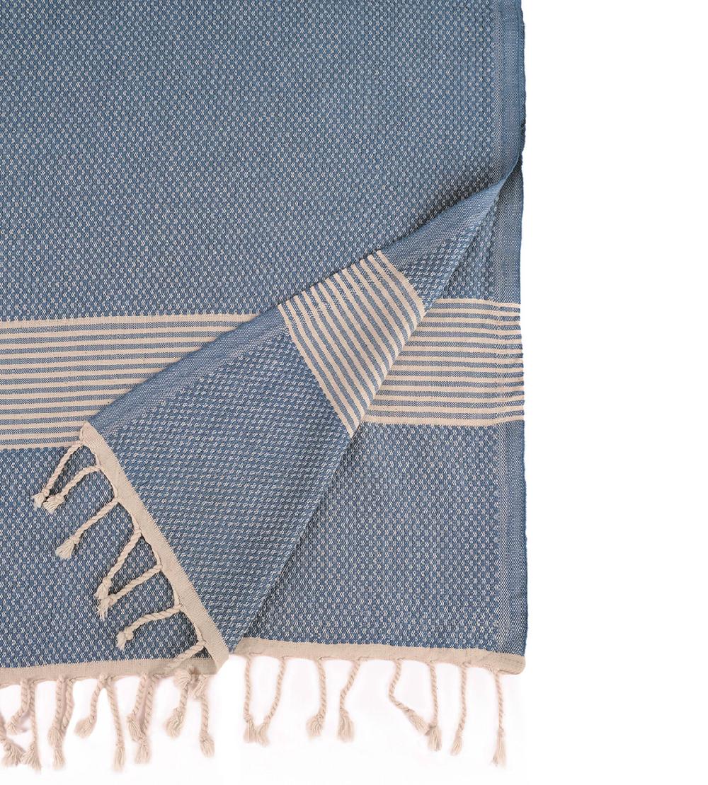 happy towels Hamamdoek van milieuzacht garen Grijsblauw