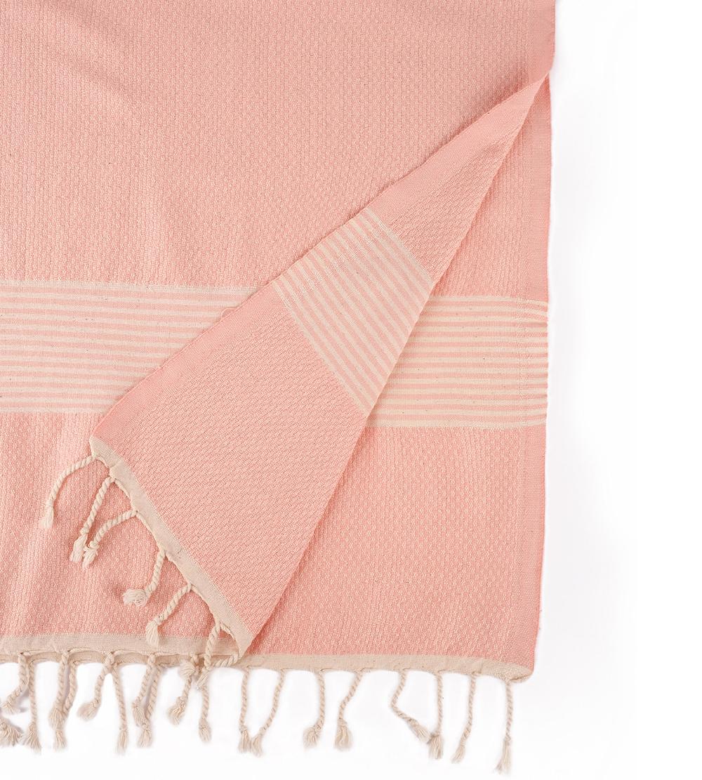 happy towels Hamamdoek van milieuzacht garen Poeder Roze
