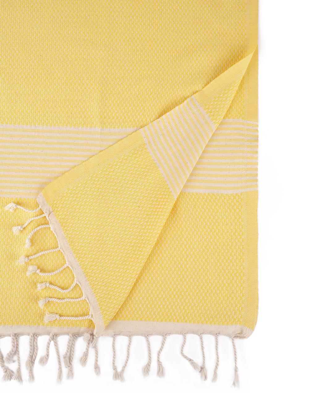 happy towels Hamamdoek van milieuzacht garen Geel