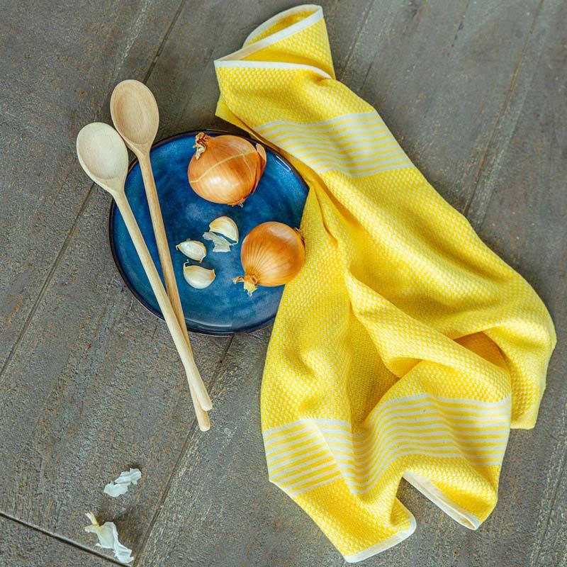 happy towels Keukendoeken (twee) Geel