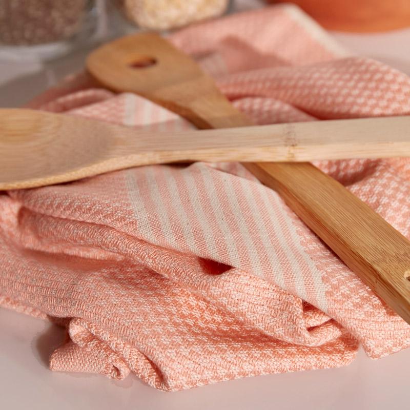 happy towels Keukendoeken (twee) Poeder Roze