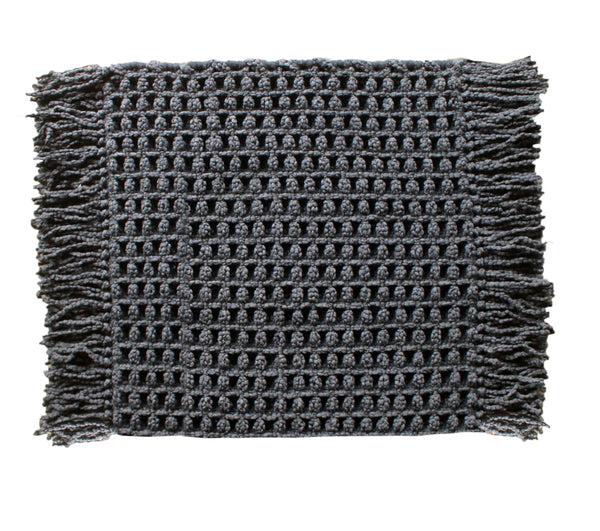 Heckett & Lane Badmat Madras Dark Grey - 65% Katoen 35% Polyester