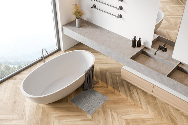 Heckett & Lane Badmat Nodo Light Grey - 60% Katoen 40% Polyester