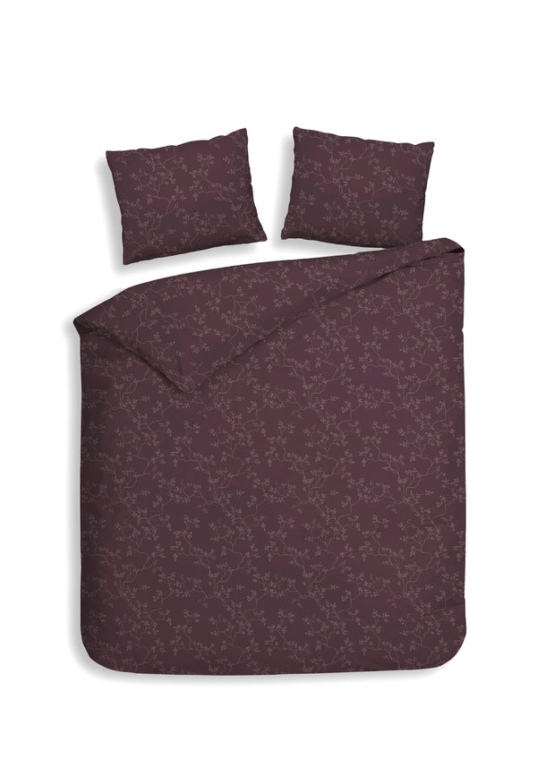 heckett & lane Dekbedovertrek Alloro Blackberry Wine - 100% Brushed-Cotton