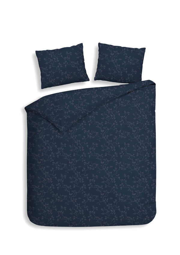 heckett & lane Dekbedovertrek Alloro Dark Blue - 100% Brushed-Cotton