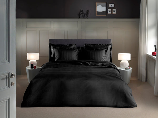 Heckett & Lane Dekbedovertrek Banda Moonless Black - 100% Katoen-Satijn