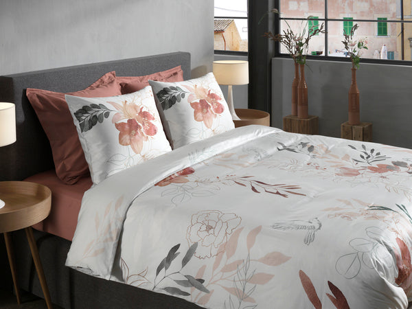 Heckett & Lane Dekbedovertrek Charlot Off-white - 100% Katoen-Satijn