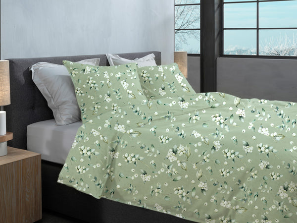 Heckett & Lane Dekbedovertrek Ciro Green - 100% Brushed-Cotton