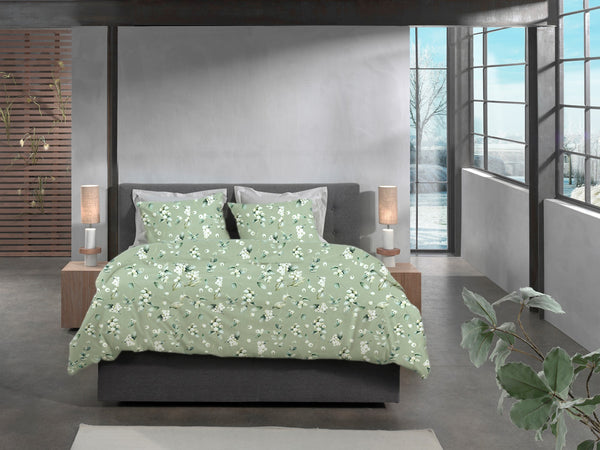 Heckett & Lane Dekbedovertrek Ciro Green - 100% Brushed-Cotton