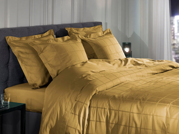 Heckett & Lane Dekbedovertrek Diamante Amber Gold - 100% Katoen-Satijn