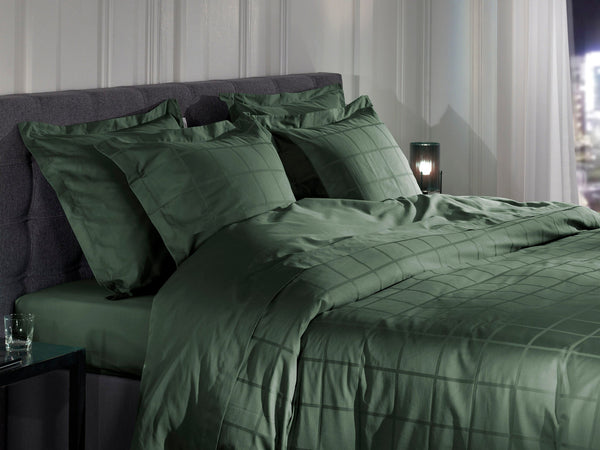 Heckett & Lane Dekbedovertrek Diamante Calla Green - 100% Katoen-Satijn