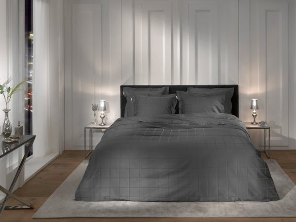 Heckett & Lane Dekbedovertrek Diamante Classic Anthracite - 100% Katoen-Satijn