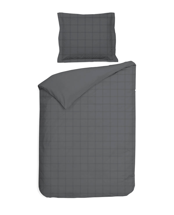 Heckett & Lane Dekbedovertrek Diamante Classic Anthracite - 100% Katoen-Satijn