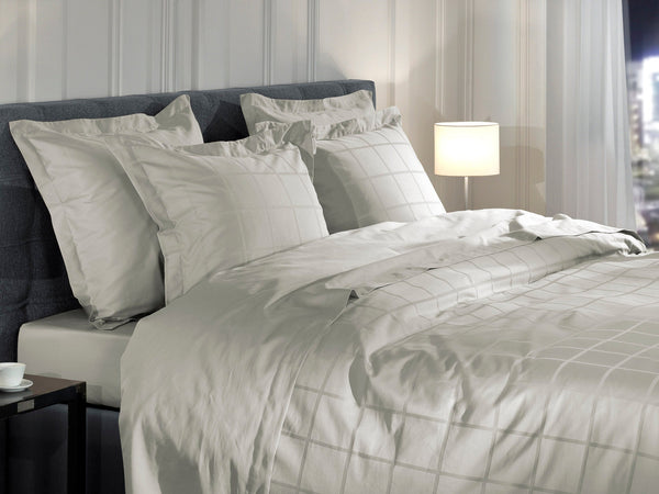 Heckett & Lane Dekbedovertrek Diamante Cloud Grey - 100% Katoen-Satijn