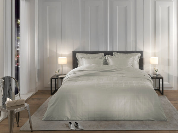 Heckett & Lane Dekbedovertrek Diamante Cloud Grey - 100% Katoen-Satijn