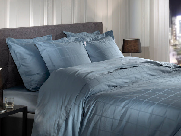 Heckett & Lane Dekbedovertrek Diamante Colonial Blue - 100% Katoen-Satijn