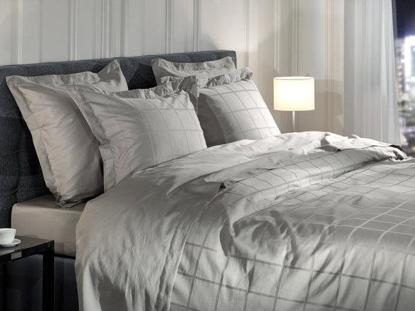 Heckett & Lane Dekbedovertrek Diamante Glacier Grey - 100% Katoen-Satijn