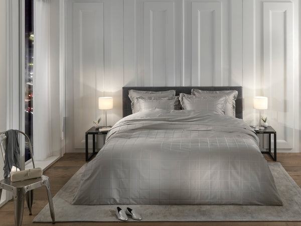 Heckett & Lane Dekbedovertrek Diamante Glacier Grey - 100% Katoen-Satijn