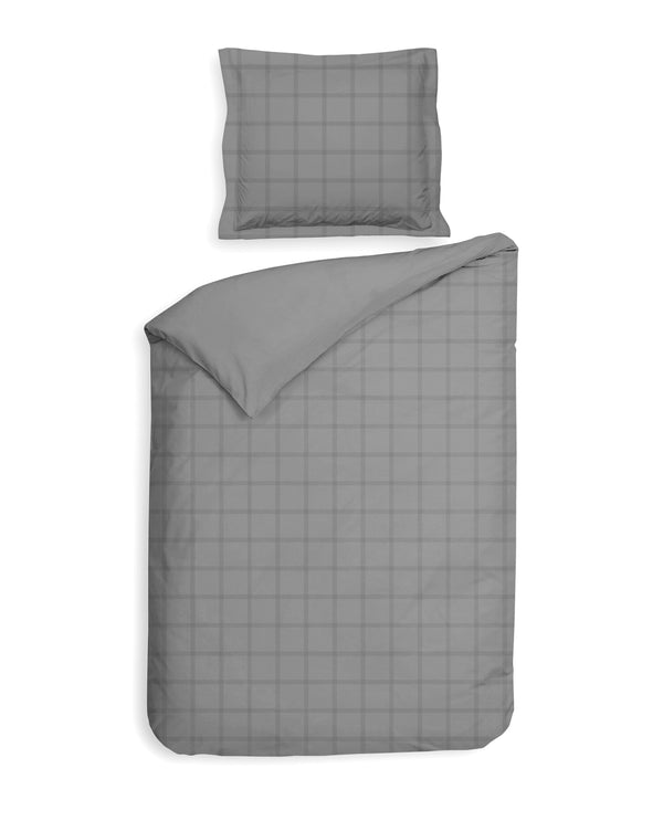 Heckett & Lane Dekbedovertrek Diamante Glacier Grey - 100% Katoen-Satijn