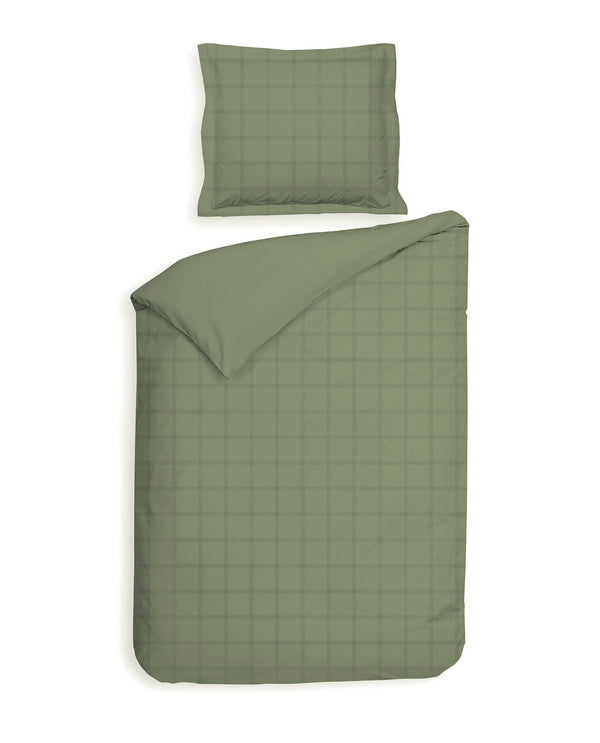 Heckett & Lane Dekbedovertrek Diamante Laurel Green - 100% Katoen-Satijn