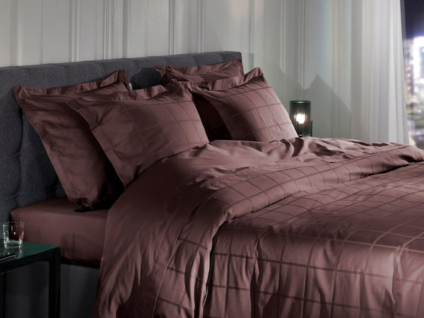 Heckett & Lane Dekbedovertrek Diamante Marsala Brown - 100% Katoen-Satijn