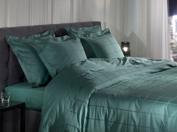 Heckett & Lane Dekbedovertrek Diamante Mineral Green - 100% Katoen-Satijn