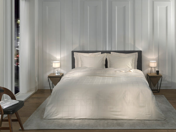 Heckett & Lane Dekbedovertrek Diamante Off-White - 100% Katoen-Satijn