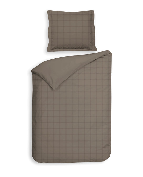 Heckett & Lane Dekbedovertrek Diamante Taupe Grey - 100% Katoen-Satijn