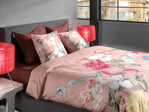 Heckett & Lane Dekbedovertrek Flores Pink - 100% Katoen-Satijn