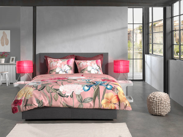 Heckett & Lane Dekbedovertrek Flores Pink - 100% Katoen-Satijn