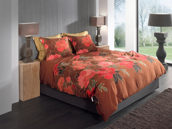 Heckett & Lane Dekbedovertrek Francesco Orange - 100% Brushed-Cotton