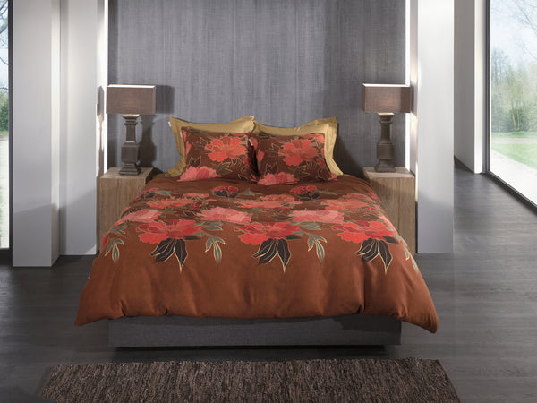 Heckett & Lane Dekbedovertrek Francesco Orange - 100% Brushed-Cotton