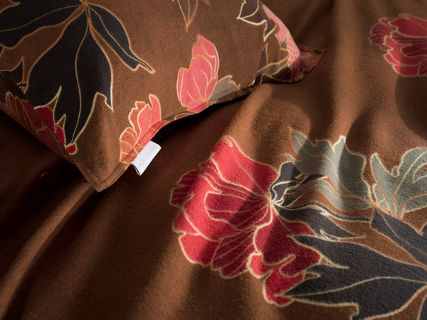 Heckett & Lane Dekbedovertrek Francesco Orange - 100% Brushed-Cotton