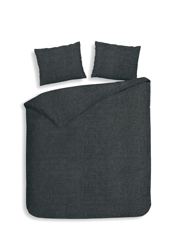 heckett & lane Dekbedovertrek Franela Anthracite - 100% Brushed-Cotton