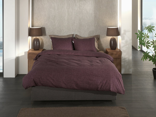 Heckett & Lane Dekbedovertrek Franela Blackberry Wine - 100% Brushed-Cotton