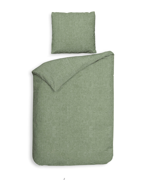 Heckett & Lane Dekbedovertrek Franela Bottle Green - 100% Brushed-Cotton