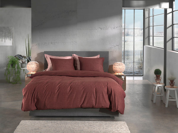 Heckett & Lane Dekbedovertrek Franela Brandy Brown - 100% Brushed-Cotton