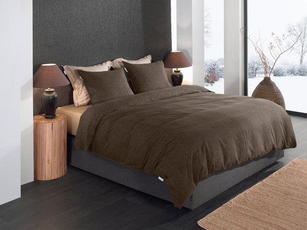 Heckett & Lane Dekbedovertrek Franela Coffee Quartz - 100% Brushed-Cotton