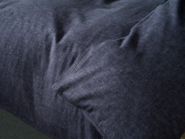 Heckett & Lane Dekbedovertrek Franela Dark Blue - 100% Brushed-Cotton