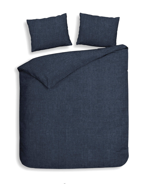 heckett & lane Dekbedovertrek Franela Dark Blue - 100% Brushed-Cotton