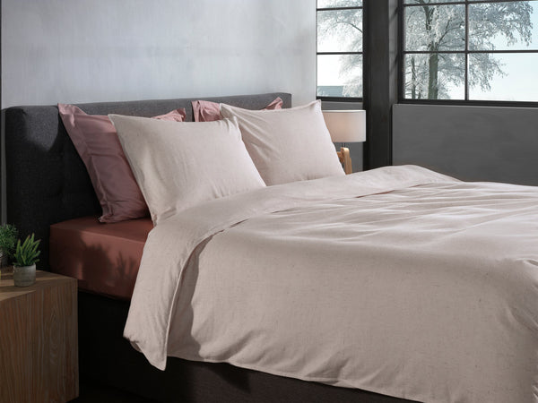 Heckett & Lane Dekbedovertrek Franela Desert Sand - 100% Brushed-Cotton