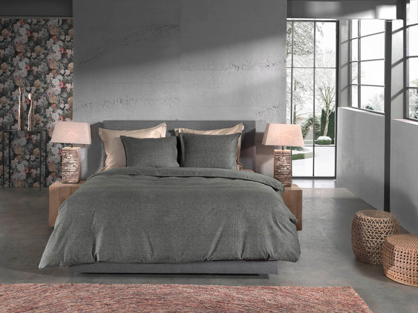 Heckett & Lane Dekbedovertrek Franela Frost Grey - 100% Brushed-Cotton