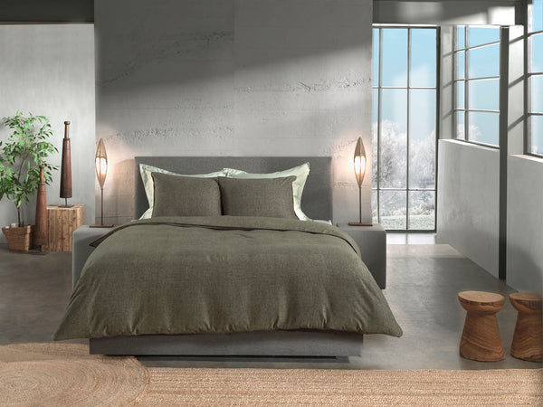 Heckett & Lane Dekbedovertrek Franela Hunter Green - 100% Brushed-Cotton
