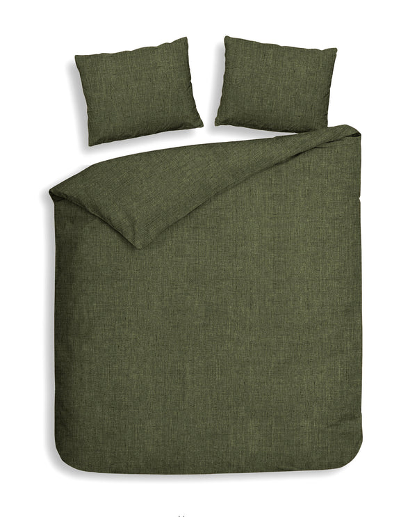 heckett & lane Dekbedovertrek Franela Hunter Green - 100% Brushed-Cotton